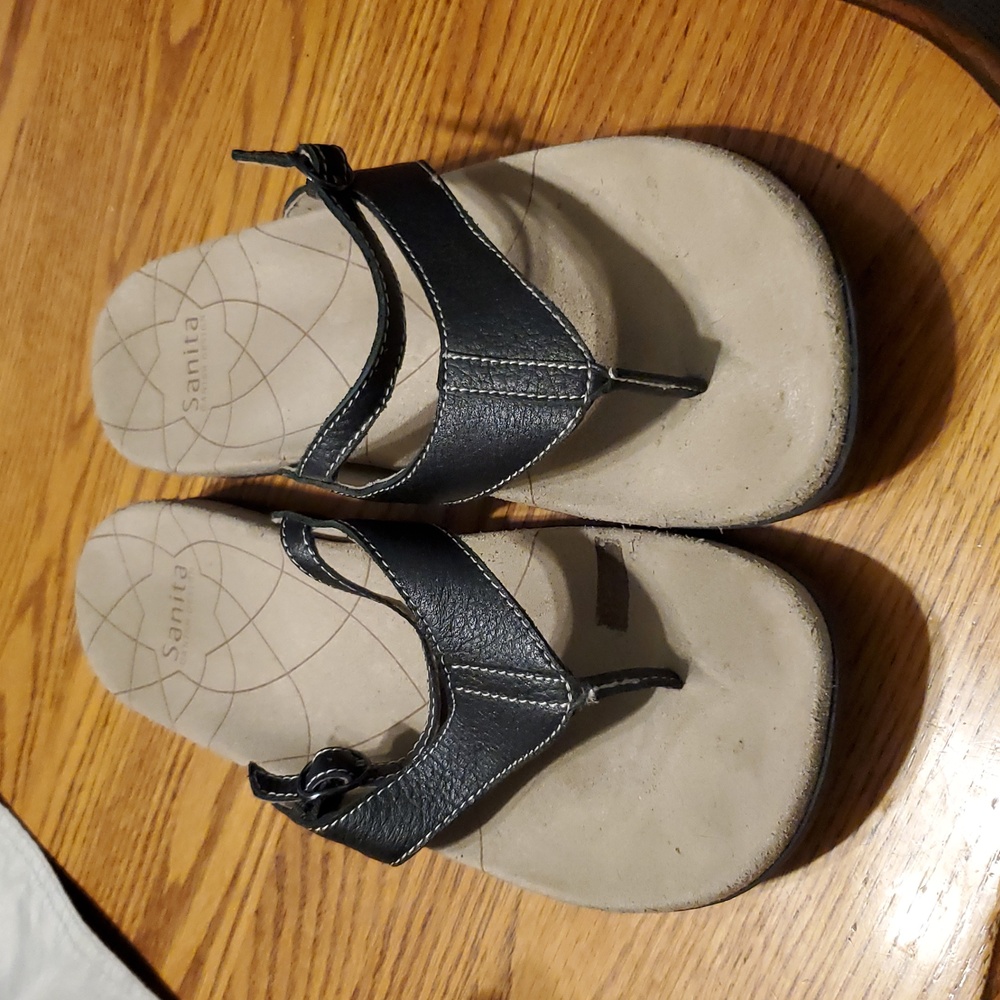 Sanita Black and Cream Women's Sandals
